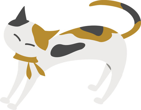 伸びをしている猫