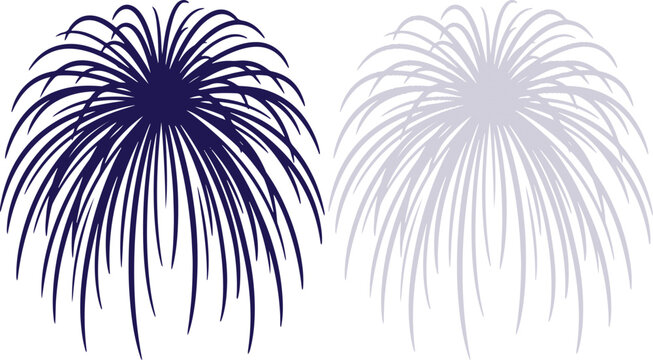 Exploding firework burst lights illuminating night sky celebration design element for united states america holiday flat vector illustration