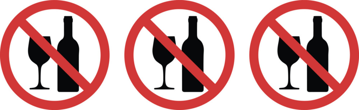 No Alcohol Sign Icon Collection