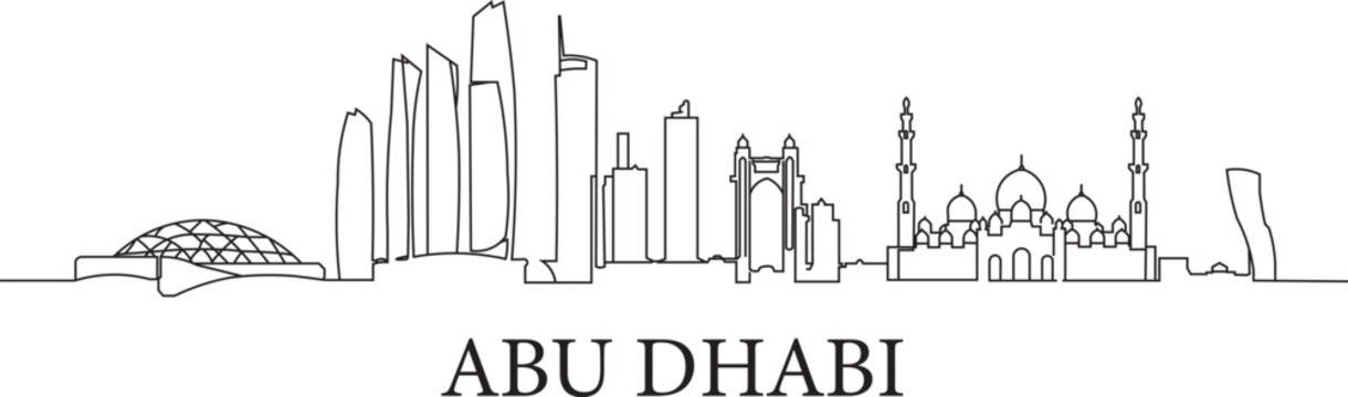 Line art captures Abu Dhabi's iconic skyline