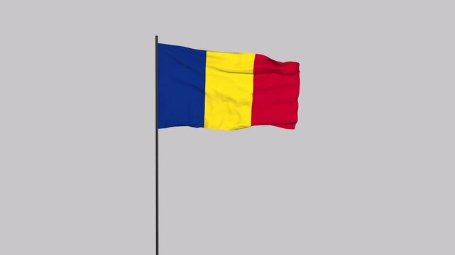 Romania Flag Animation 4K Transparent Background with Alpha Channel