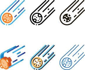Falling Meteorite Sphere Icon Vector. Outline Falling Meteorite Sphere Sign. Isolated Contour Symbol modern © PikePicture