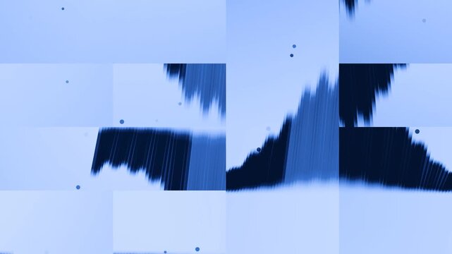 Abstract Blue Pixel Art Wave: An abstract composition rendered in shades of blue, featuring a pixelated wave pattern with a dramatic dark blue foreground and lighter blue background.