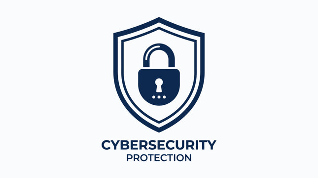 Secure shield icon with padlock symbol for web security, protection, password access, safe internet business logo, vector illustration design