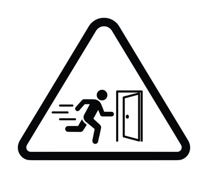 Emergency Exit Sign Pictogram Evacuation Route Symbol Vector Graphic