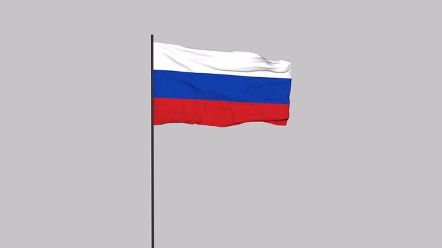 Russia Flag Animation 4K Transparent Background with Alpha Channel