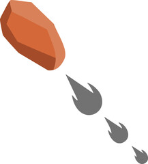 Brown rock with small descending meteors illustration © KEI KATA