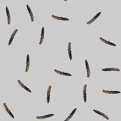 Fototapeta premium seamless pattern steel military knife cartoon. steel military knife sign vector