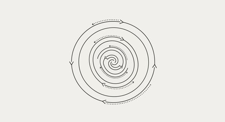 Fototapeta premium Spiral Diagram with Arrows Showing Circular Motion