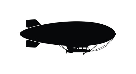 Airship Silhouette Against White Background A Vintage Transportation Design © Skb Creation