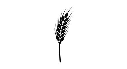 Wheat stalk silhouette against a white background simple graphic design © Skb Creation