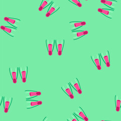 pattern dive flippers cartoon. diver beach, fins isometric, scuba aquatics dive flippers sign. seamless vector illustration © PikePicture