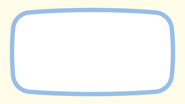 Minimalist Blue Rounded Rectangle Frame Template on Pastel Cream Background