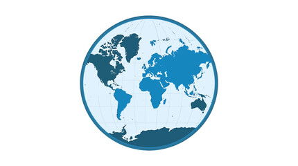 Obraz premium A blue and white illustration of the Earth viewed from space.