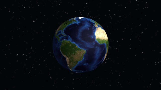 Animated Earth Zooming into Atlanta Georgia with Geographic Data Overlay
