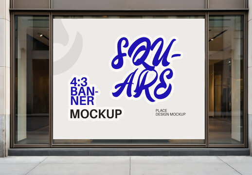 Square Wall Glass Mockup