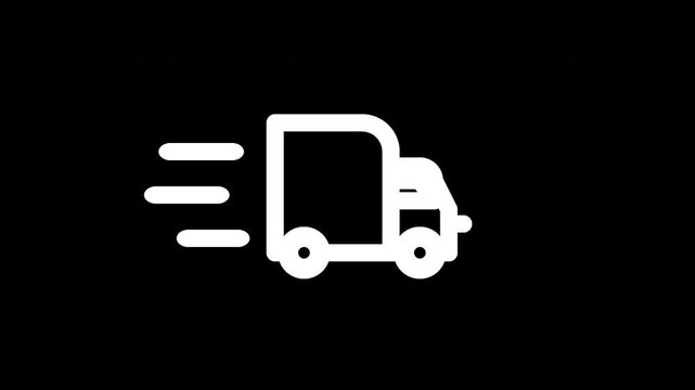 Fast Delivery Truck Icon Outline with Alpha Channel