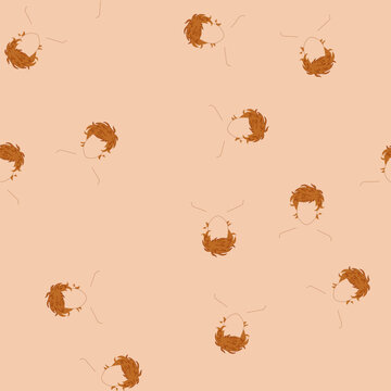 pattern combover hairstyles for men cartoon. spiky fringe, afro caesar, ivy topknot combover hairstyles for men sign. seamless vector illustration