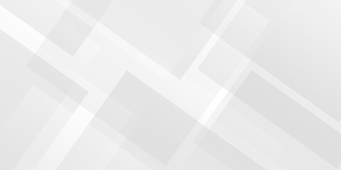 Obraz premium White and gray overlap triangle cube geometric technology brochure diamond web design. minimal rectangle white web material triangle overlay tech element transparent layers banner background.