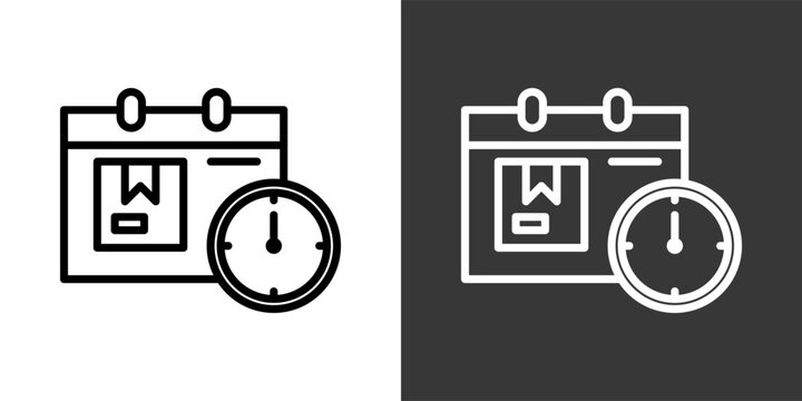 Scheduling Black And White Icon Set Collection Pack Vector Illustration