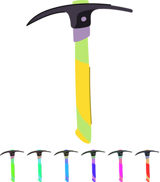 pickaxe pickaxe cartoon. rock chisel, silhouette pictogram, equipment simple pickaxe pickaxe sign vector