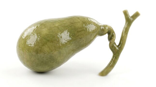 3d illustration of a human gallbladder with bile ducts isolated on white background