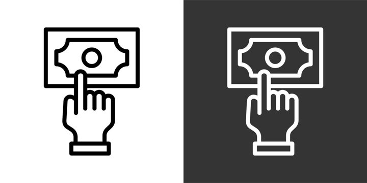 Payment Method Black And White Icon Set Collection Pack Vector Illustration