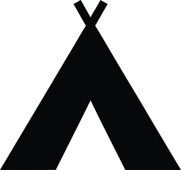Silhouette vector tipi tent icon for outdoor travel camping design © Ummei