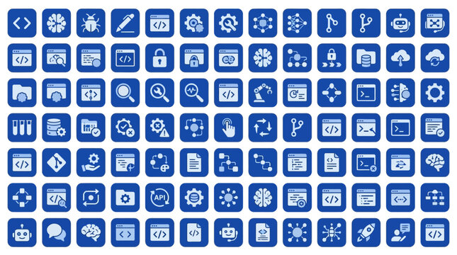Collection of technology and software development icons
