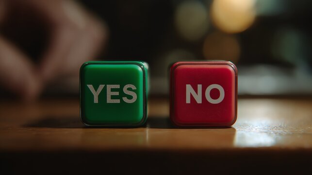 Decision making with yes and no buttons.