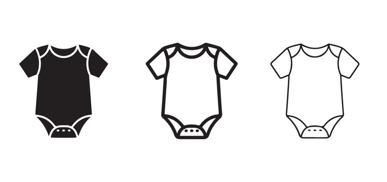baby onesies in different styles and colors for newborn clothing and fashion design  onesie illustrations