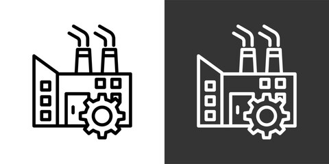 Obraz premium Industrialblack And White Icon Set Collection Pack Vector Illustration