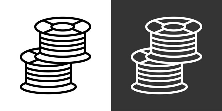 Filamentblack And White Icon Set Collection Pack Vector Illustration