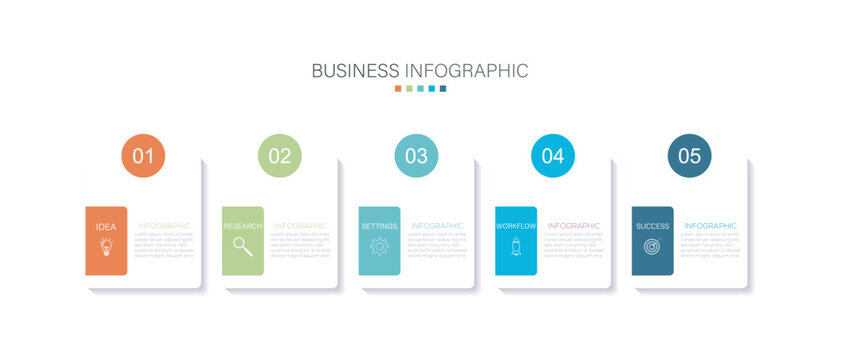 Presentation business infographic template vector. Steps business data visualization timeline process infographic template design . 
