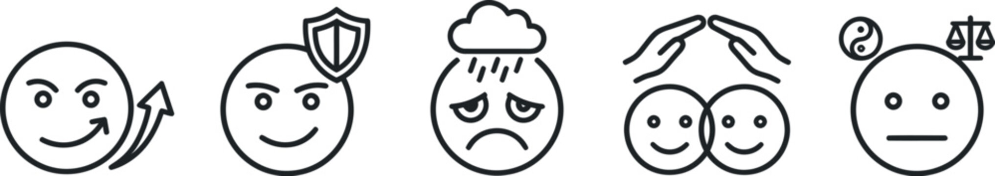 Emotional intelligence and wellbeing icons