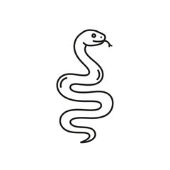 Fototapeta premium Simple Outline Sketch of a Slithering Snake