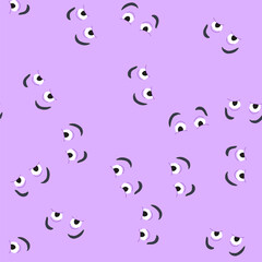 Naklejka premium pattern surprised eye emotions cartoon. confused excited, tired bored, disgusted content surprised eye emotions sign. seamless vector illustration