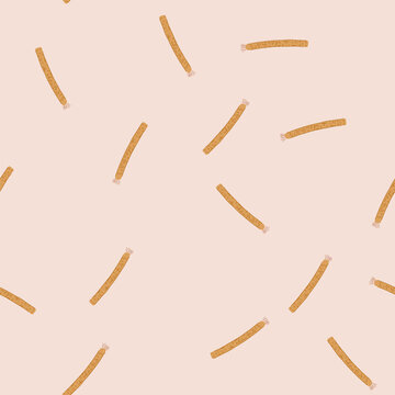 pattern miswak twig with frayed end for natural, traditional oral hygiene and teeth cleaning, eco friendly, plant based dental care illustration on white background, seamless cutout
