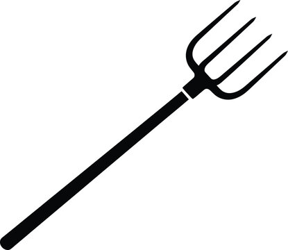 Silhouette vector of a simple gardening pitchfork farm tool design