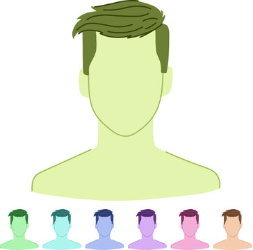 undercut hairstyles for men cartoon. pompadour quiff, buzzcut crewcut, manbun sidepart undercut hairstyles for men sign vector