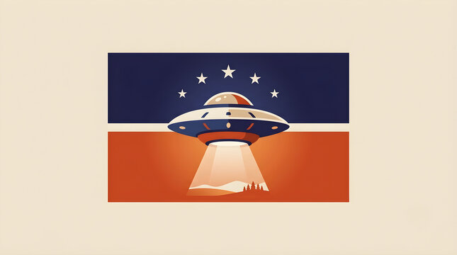 World UFO Day Illustration with Flying Saucers Fleet Invading Earth Space Vector Graphic