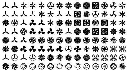 Collection of various fan and propeller icons © Najma