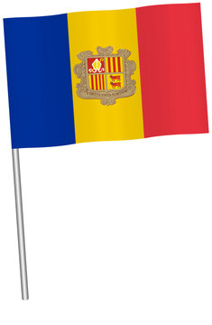 flag of Andora waving. wind Andora flag icon
