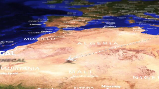 Flight From Athens GREECE to Dakar SENEGAL with flag pins