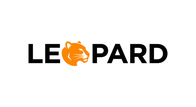 Leopard Logo. Stylized animal head with text LEOPARD.