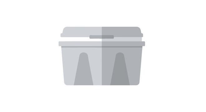 Dual compartment plastic storage bin with lid.