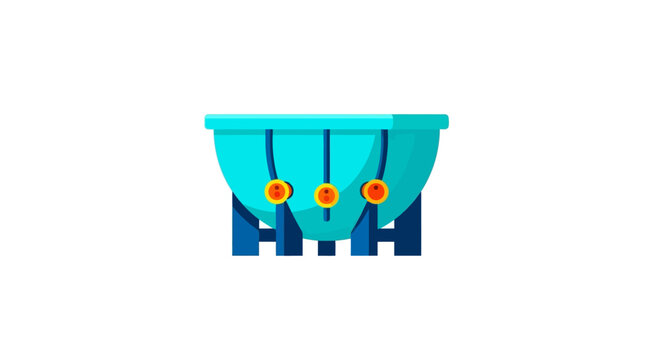 Colorful industrial hopper with glowing control buttons.