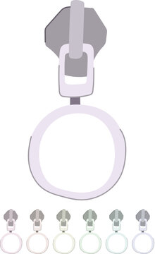 cord zipper puller cartoon. sketch cad, metal fashion, golden brush cord zipper puller sign vector