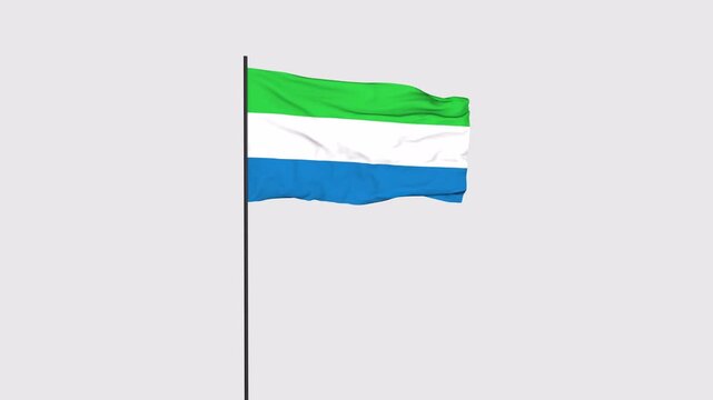 Sierra Leone Flag Animation 4K Transparent Background with Alpha Channel