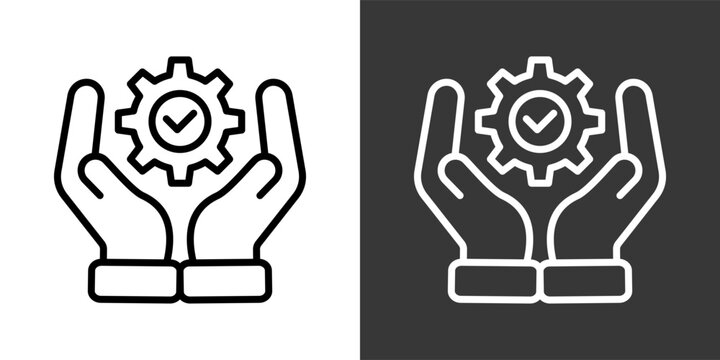 Support White And Black Icon Set Multiple Style Collection Pack Vector Illustration